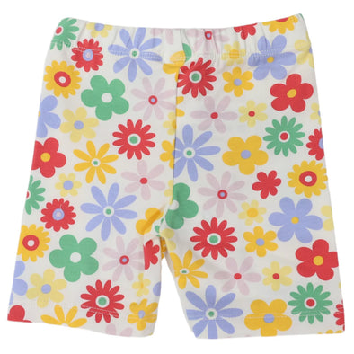 Flower Print Cotton Bike Shorts by Korango