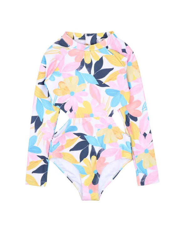 Cleo Print Long Sleeve Sunsuit by Minihaha