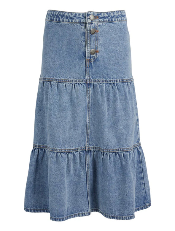 Sophia Denim Maxi Skirt by Eve Girl